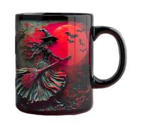 Elnwnnkc Tazas creativas de cerámica de Halloween, ilustraciones de brujas, taza de Halloween de brujas, ideal para café, té, celebraciones navideñas, tazas