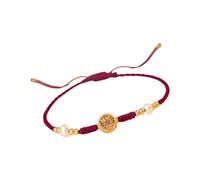 Elnwnnkc Tobillera de cordón trenzado que atrae fortunas con artesanía única, pulseras trenzadas hechas a mano para año de bendiciones, pulsera con dijes de monedas