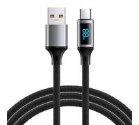 Elnwnnkc USB 60W Charging Cable with Real Time Power Display Nylon Braided Fast Data Transfer Suitable For Laptop Phone A To C Data Cable with Power Display