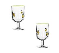 Elnwnnkc Vasos de vidrio con estampado de limón para bebidas, 360 ml de capacidad, artículos de clásicos para jugos, cócteles, detalles decorativos, vasos clásicos con estampado de limón