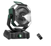 Elnwnnkc Ventilador de refrigeración Compacto para Exteriores con Control Remoto y luz LED Acondicionadores de Aire portátiles Recargables para Acampar Camping Recargable con luz LED