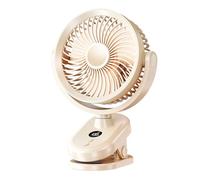 Elnwnnkc Ventilador recargable de clip ajustable de 100 velocidades con pantalla digital, accesorios de ventilador de refrigeración para el hogar, viajes, ventilador silencioso con pantalla LED