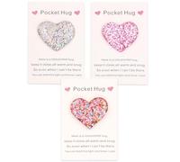 ELNX 3 Pcs Pocket Hugs | Regalo de Corazón Pocket Hug para Amigos Niños Regalos de Regreso a Clases Cumpleaños Navidad San Valentín (Blanco, Colorido, Rosa)