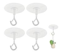 ELNX 4 ganchos de techo, ganchos de techo adhesivos, ganchos de techo resistentes para colgar plantas, comederos para pájaros, campanillas de viento, linternas, jardineras, decoración de exteriores