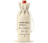 ELNX Bolsa de Regalo para Vino, Ideal para Nuevos Comienzos y Regalos de Despedida | Bolsas de Vino Reutilizables con Cierre para Colegas, Jefe, Amigos