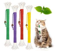 ELNX Cuerda para morder con Hierba gatera, 4 Piezas de Juguetes de Hierba gatera para Gatos, Juguete Interactivo para Gatos, Juguetes para Gatos, Juguete para Masticar para Gatos de Interior