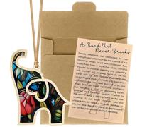 ELNX Regalos de Elefante para Mujeres | Adorno de Elefante de Amistad con Tarjeta de Historia | Recuerdo de Madera para Amigas, Hermanas, Pascua, Halloween, Navidad (Estilo B)