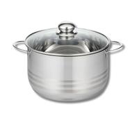 ELO 2221626 - Olla de acero inoxidable inducción, olla de acero inoxidable, olla de 16 cm, olla con tapa de cristal, acero inoxidable, vidrio, 16 cm