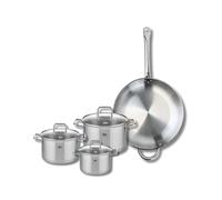ELO 9500550 - Batería de cocina (4 piezas, juego de 1 sartén de 32 cm y 3 ollas de 14, 16 y 20 cm, Elo Profi Citrin, acero inoxidable, inducción