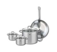 ELO 9500650 - Batería de cocina (4 piezas, juego de 1 sartén de 32 cm y 3 ollas de 14, 16 y 26 cm Elo Profi Citrin, acero inoxidable, inducción