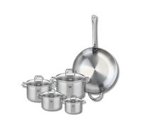 ELO 9500950 - Batería de cocina (5 piezas, juego de 1 sartén de 32 cm y 4 ollas 12, 14, 16 y 20 cm, Elo Profi Citrin, acero inoxidable, inducción