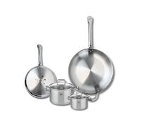 ELO 9505250 - Batería de cocina (4 piezas, juego de 2 estufas de cocina 24 y 32 cm, 2 ollas de 12 y 16 cm Elo Profi Citrin, acero inoxidable, inducción