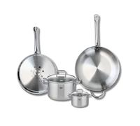 ELO 9508450 - Batería de cocina (4 piezas, juego de 2 estufas de cocina 28 y 32 cm, 2 ollas de 12 y 20 cm Elo Profi Citrin, acero inoxidable, inducción