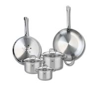 ELO 9509850 - Batería de cocina (5 piezas, juego de 2 sartenes de cocina 28 y 32 cm, 3 ollas de 14, 16 y 20 cm, Elo Profi Citrin, acero inoxidable, inducción