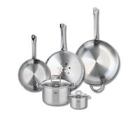 ELO 9511550 - Batería de cocina (5 piezas, juego de 3 estufas de cocina 24, 28 y 32 cm, 2 ollas de 12 y 20 cm, Elo Profi Citrin, acero inoxidable, inducción