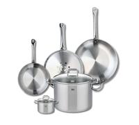ELO 9511650 - Batería de cocina (5 piezas, juego de 3 estufas de cocina 24, 28 y 32 cm, 2 ollas de 12 y 26 cm, Elo Profi Citrin, acero inoxidable, inducción