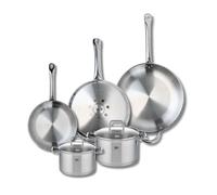 ELO 9512050 - Batería de cocina (5 piezas, juego de 3 estufas de cocina 24, 28 y 32 cm, 2 ollas de 16 y 20 cm, Elo Profi Citrin, acero inoxidable, inducción