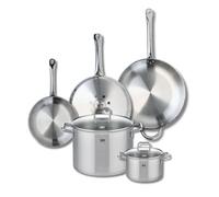 ELO 9512150 - Batería de cocina (5 piezas, juego de 3 estufas de cocina 24, 28 y 32 cm, 2 ollas de 16 y 26 cm, Elo Profi Citrin, acero inoxidable, inducción