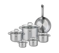 ELO 9698350 - Batería de cocina (6 piezas, juego de 1 sartén de 28 cm y 5 ollas 12, 14, 16, 20 y 26 cm, Elo Profi Citrin, acero inoxidable, inducción