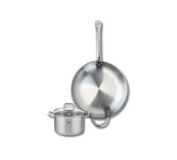 ELO 9698650 Elo Profi - Juego de utensilios de cocina (2 piezas, 1 sartén de 32 cm y 1 olla de 16 cm, acero inoxidable, inducción
