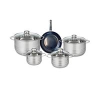 ELO 9712250 - Batería de cocina (5 piezas, juego de 1 sartén de 20 cm y 4 ollas 14, 16, 20 y 24 cm, Elo Prima Brillant, acero inoxidable, inducción