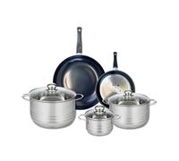 ELO 9727150 - Batería de cocina (5 piezas, juego de 2 sartenes de cocina 20 y 28 cm, 3 ollas de 14, 20 y 24 cm, Elo Prima Brillant, acero inoxidable, inducción