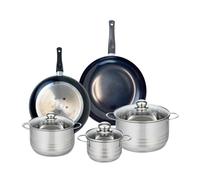 ELO 9739550 - Batería de cocina (5 piezas, juego de 2 sartenes de cocina 28 y 32 cm, 3 ollas de 14, 20 y 24 cm, Elo Prima Brillant, acero inoxidable, inducción