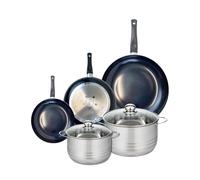 ELO 9744850 - Batería de cocina (5 piezas, juego de 3 estufas de cocina 20, 24 y 32 cm, 2 ollas de 20 y 24 cm, Elo Prima Brillant, acero inoxidable, inducción