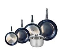 ELO 9753050 - Batería de cocina (5 piezas, juego de 4 sartenes de cocina 20, 24, 28 y 32 cm, 1 olla de 20 cm, Elo Prima Brillant, acero inoxidable, inducción
