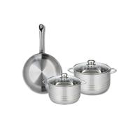 ELO 9870450 - Batería de cocina (3 piezas, juego de 1 sartén de 28 cm y 2 ollas de 20 y 24 cm, Elo Profi Brillant, acero inoxidable, inducción