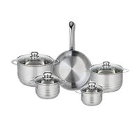 ELO 9871950 - Batería de cocina (5 piezas, juego de 1 sartén de 28 cm y 4 ollas 14, 16, 20 y 24 cm, Elo Profi Brillant, acero inoxidable, inducción