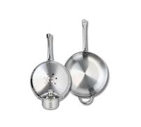 ELO 9881450 - Batería de cocina (3 piezas, juego de 2 sartenes de cocina 28 y 32 cm, 1 olla de 12 cm, Elo Profi Brillant, acero inoxidable, inducción