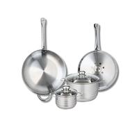 ELO 9882450 - Batería de cocina (4 piezas, juego de 2 sartenes de cocina 28 y 32 cm, 2 ollas de 14 y 20 cm, Elo Profi Brillant, acero inoxidable, inducción
