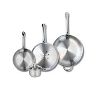 ELO 9884550 - Batería de cocina (4 piezas, juego de 3 estufas de cocina 24, 28 y 32 cm, 1 olla de 12 cm, Elo Profi Brillant, acero inoxidable, inducción