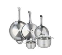 ELO 9885550 - Batería de cocina (5 piezas, juego de 3 estufas de cocina 24, 28 y 32 cm, 2 ollas de 14 y 20 cm, Elo Profi Brillant, acero inoxidable, inducción