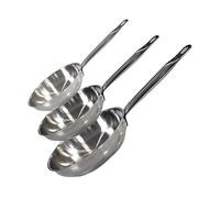 ELO 9903550 - Juego de 3 sartenes (acero inoxidable, 24 cm, 28 cm y 32 cm, 2 sartenes de acero inoxidable, sartén de cocina de acero inoxidable, acero inoxidable, 24 cm, 28 cm y 32 cm)