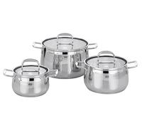 ELO Batería de Cocina Inducción Acero Inoxidable Vitrocerámica y Gas Con Sistema de Dosificación y Escala de Medida. Cacerolas de 160x10, 20x12, 24x15,5cm. 3uds (9100326)