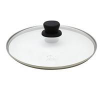 ELO Tapa de cristal básica Juwel de 32 cm, con borde de acero inoxidable resistente a los golpes, botón de plástico negro, cristal resistente al calor, apto para todos los artículos habituales, apto
