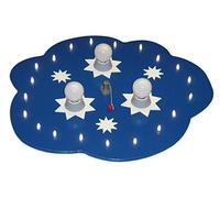 Elobra 124208 - Lámpara infantil de techo con 3 luces y forma de nube con estrellas, color blanco y azul