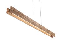Elobra Lámpara colgante LED Atacama, roble/negro, madera, longitud 116 cm