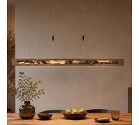 Elobra Lámpara colgante LED Chile XS, roble/pizarra multicolor, longitud 89 cm