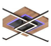 Elobra Plafón LED Panama M Plus, roble/negro, longitud 61 cm