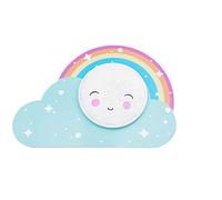 elobra Wolke arco iris Smile Star Light de efecto - Lámpara LED de techo para niños, madera, 14 W, pastel
