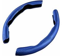 ELODEK 2 Fundas para Volante para Ford Focus C-MAX (DM2) 2003-2007, Universal Fibra de Carbono Brillante, Cubre Volante Coche Antideslizante,C-Blue