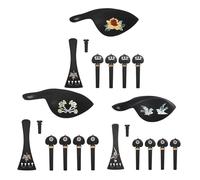 ELODEK Violín Cuerda Instrumento Accesorios Accesorios para Violín, Placa De Cuerda De Tracción, Eje De Cuerda, Clavo Trasero Y Reposa Mejillas para Instrumento 4/4-3/4, 4 Uds. (Color : 2)