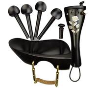 ELODEK Violín Cuerda Instrumento Accesorios Clavijas De Violín con Incrustaciones De Flores, Afinador De Tripa, Mentonera con Tornillo De Soporte (Color : Violin Parts 1)