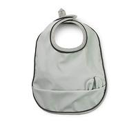 Elodie Details Babero Impermeable Bebé Niña Niño, Bolsillo Atrapacomida y Velcro Ajustable Lavable a Máquina Sin BPA OEKO-TEX, BLW Alimentación Complementaria Guardería Unisex - Mineral Green
