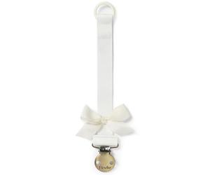 Elodie Details Clip Chupete Bebé - Cadena Chupete & Chupetero Universal - Sin BPA - Sujeta Chupete Niño Niña - Portachupetes Recién Nacido - Regalo Bebé Unisex - Vanilla White