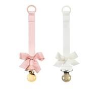 Elodie Details Clip Chupete para Niño Niña - Cadena de Chupete Duradera con Clip - Portachupetes sin BPA - Correa de Poliéster Reciclado - Unisex para Bebé, Pack de 2 - Powder Pink/Vanilla White