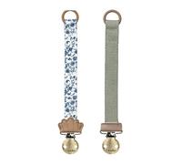 Elodie Details Clip Chupete para Niño Niña - Cadena de Chupete Duradera con Clip - Portachupetes sin BPA - Correa de Poliéster Reciclado - Unisex para Bebé, Pack de 2 - Garden Leo/Hazy Jade